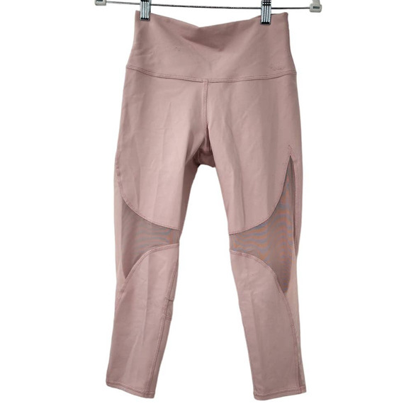 ALO Pink Blush Mesh Detail Athletic 7/8 Length Leggings - Picture 4 of 9